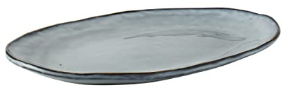 Dutch Rose Organic Ovale Schüssel 34x23 cm blau Steingut