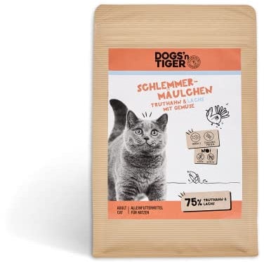 Dogs'n Tiger – “Schlemmermäulchen” Trockenfutter für Katzen mit 75% Fleischanteil – ohne Zucker & Getreide (Truthahn und Lachs mit Gemüse| 1 x 10 kg)