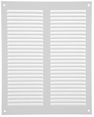 Copertura per bocchetta dell'aria, 20 x 25 cm, bianca, in acciaio, per soffitto e parete laterale, HVAC, con schermo di protezione (200 x 250 mm, bianco)