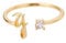 Buchstaben Ringe Frauen Gold Ring mit Buchstaben Verstellbar Ring Damen Offener Rings Initial Buchstabe A-Z Ring mit Namen Modeschmuck Damenring Minimalistisch Stapelbare Ringe Geschenk für Frauen (Y)