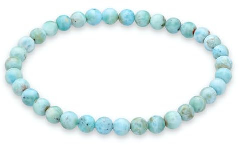 Lebensquelle Plus Larimar Kugelarmband | 6mm Perlen | Naturschmuck Edelstein Armband 19cm