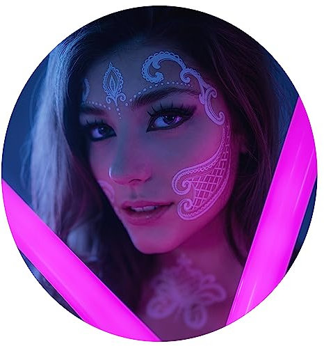 Tattoocrew 2 Tattoo Looks White Lace zum Aufkleben auf Gesicht, Tattoos Erwachsene Set temporäre Tatoos Damen/Herren, Festival, Karneval, Fasching, Kostüm