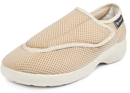 Aerosoft Reha-Halbschuh Stretch 17 für Damen und Herren mit Klettverschluss | Weit öffnender Klett-Hausschuh mit Stretchmaterial, weicher Dämpfung und rutschhemmender Sohle für Zuhause und Alltag.