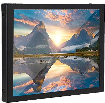 ASHATA Monitor Portátil de 8 Pulgadas Pantalla Táctil Capacitiva Multipunto con Entrada VGA USB Compatible con (Enchufe de la UE)