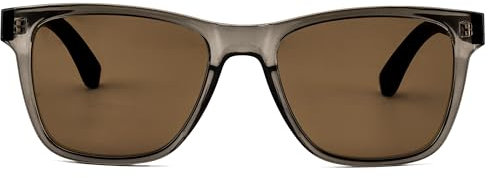 TAKE A SHOT Holz-Sonnenbrille Herren Eckig - Transparentes Grau TR90, UV400, Damen Lost In Space