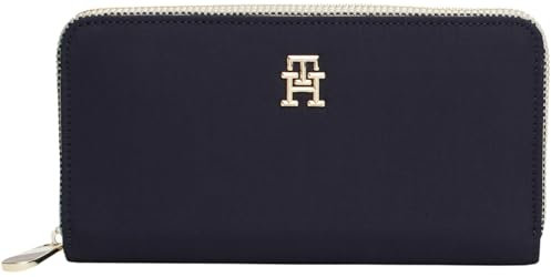 Tommy Hilfiger POPPY LARGE ZA CORP Rundum Reißverschluss Brieftasche Damen, Blau (Space Blue), OS