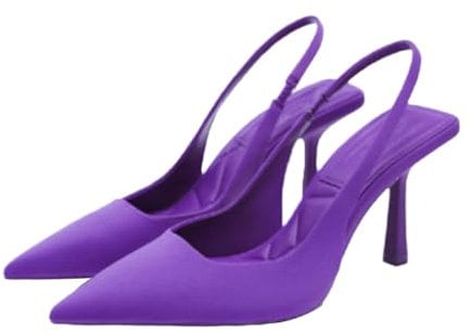 ticticlily Pompe Donna Scarpe di Sandalo Décolleté Classiche con Cinturini Posteriori da Donna Kitten Heels Slingback Court Shoes A Viola 37 EU