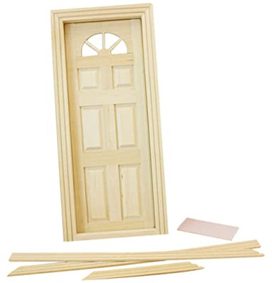 HEMOTON 1 Satz Puppenhaus-mini-tür Puppenhaus Möbel Dekoration Puppenhausmöbel Aus Holz Möbelmodell Spielzeug Puppenstubentür Holz Mini Haustür Puppenhaus-innentür Hölzern Zubehör Miniatur