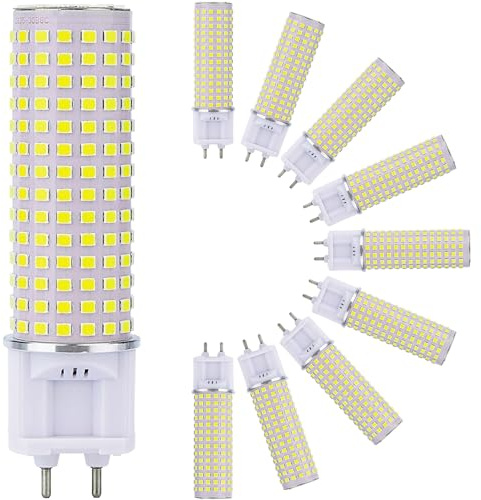 TPMAFF 10-Pack G12 Light Source 20 Watt G12 LED Bulb 2980 Lumens G12 Bi-Pin Base LED Corn Light Bulbs (200 Watt Eqv.) 85-277V AC, Not-Dimmable, For Home&Commercial Lighting