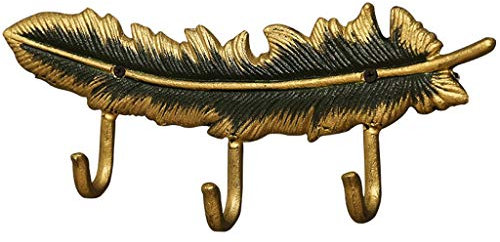 TCDHICY Wandmontierte Kleiderregal Feder Wandgarderobe Schmiedeeisen Kleiderbügel Wohnzimmer Eingang Kleiderhaken Kreativer Wandhaken Wandhakenbügel(A)