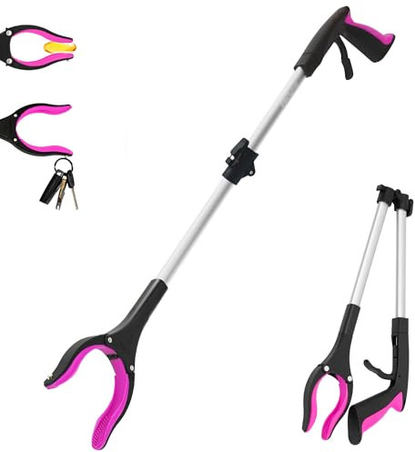 GrabRunner Pince de préhension avec aimant puissant Rose 81,3 cm