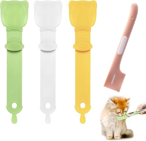 Set mit 4 Futternäpfen für Katzen und Löffel zum Mischen von Tiernahrung, bunte Futterspender für Katzen/Snacks, Futtermischungen für Kaninchen, Hamster