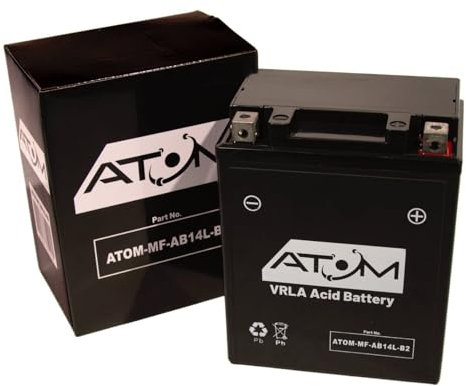 AB14L-B2 - Atom AGM Motorcycle Battery Factory Sealed 12V 14Ah 288CCA