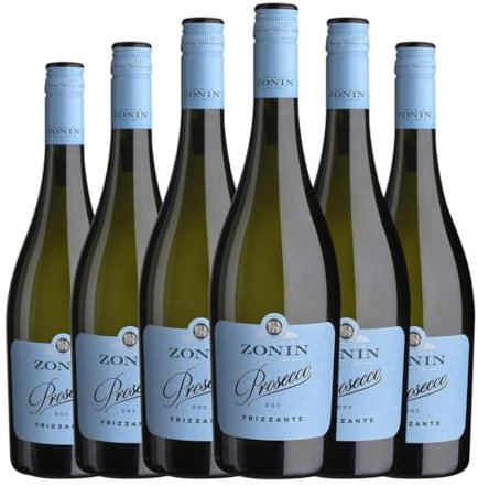 Zonin Frizzante Glera Prosecco 75 cl Weißer Sekt (Karton mit 6 Flaschen von 75 cl)