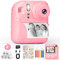 MILFECH 2.4 Zoll Kinderkamera Sofortbildkamera DigitalKamera, Fotokamera mit 32GB Karte & 5 Druckpapier, 6 Aquarellstiften, 2 Aufklebern, Geschenke für Jungen und Mädchen 3-12 Jahre(Rosa)