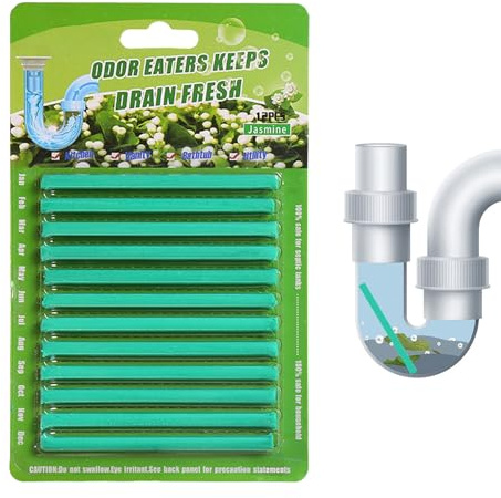 Abflussreiniger Sticks Desodorierungsmittel Abflussreiniger Und Reiniger Für Abflussrohre 12 STÜCKE Kraftvolle Abfluss Geruchskiller Erfrischende Abflusssticks - Drainsticks Für Die Rohrreinigung