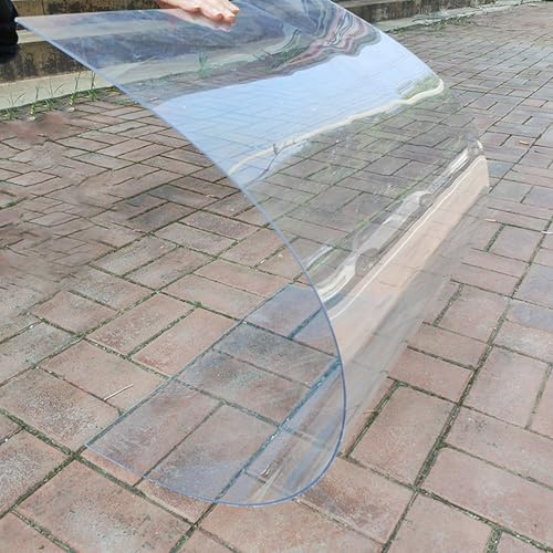 X1NGFU Transparent Plaque Polycarbonate pour Serre,Serres Panneaux de Toiture Isolants,1 mm Panneaux D'éclairage Naturel Transparents,Imperméable Résistant Aux UV,Personnalisable (0,5m x 10m)