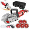 Electric Wall Chaser with Dust Extractor, 4000W Wall Groove Cutting Brick Concrete Slotting Machine, 7500RPM Slotter Saw Blade, Adjustable Depth & Width, for Granite Marble Concrete Stone,Red