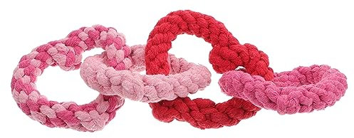VILLFUL Herzförmiges Hundespielzeug Aus Baumwollseil Valentinstag Hundebiss-Spielzeug Beißfestes Haustier-kauspielzeug