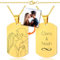 Lumari Gold Personalisierte Dog Tag Foto-Halskette mit Gravur - Gold Edelstahl Anhänger, 40x23mm mit 50cm Kette – Geschenk für Partner, Familie, Freunde