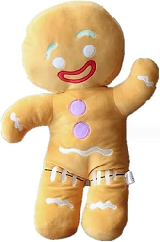 Weihnachten Lebkuchenmann Plüschtier, 30 cm, Gestopftes Keks-Kissen, Geschenk für Kinder gefüllte Kekspuppe Lebkuchenmann Kissen Das Weihnachtsplüschtier Lebkuchenplüschtier für Kinder Geburtstag Xms