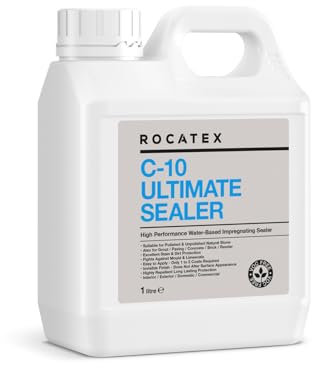 Rocatex C-10 Ultimate Sealer – 1 Litre | Professional-Grade Sealer for Stone, Concrete, Tile, and Grout | Protects Against Stains, Moisture & Wear | Invisible Finish, Long-Lasting Protection