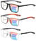 Hubeye 3 Pack Progressive Multifocus Reading Glasses for Men Women TR90 Sports Style Spring Hinge Anti-Blue Light Computer Readers 2.00