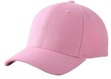 Gorra Beisbol, Running, Senderismo, Padel, Tenis, Golf, 100% Algodón, 6 Paneles, Cierre Ajustable, Lisa, Transpirable, Unisex, Hombre, Mujer, Deportiva, Casual (Rosa).