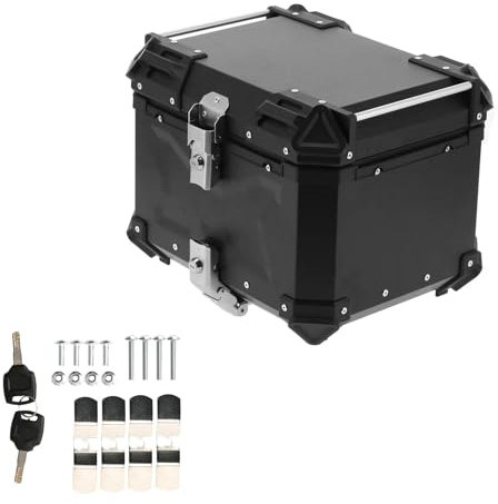 RVIFY Caja de Cola Motocicleta Maleta de Aluminio Universal para Motocicleta de Aventura, de 45 litros, para Maleta Trasera, Compatible con Accesorios de Motocicleta Honda. Baúl de Moto