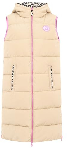 Zwillingsherz Damen lange Wendeweste – Kuschelige ärmellose Weste mit Kapuze – Modische Wendeweste für Frauen – Lässiger Look für Frühling, Herbst & Winter – vielseitig kombinierbar