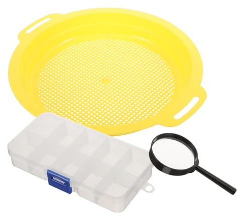 Milisten Setaccio in Plastica Resistente per Oro con Maglia Fine Vassoio per Classificazione Minerale e Setaccio Sabbia Strumento Multifunzione per Ricerca e Filtraggio Oro Accessorio