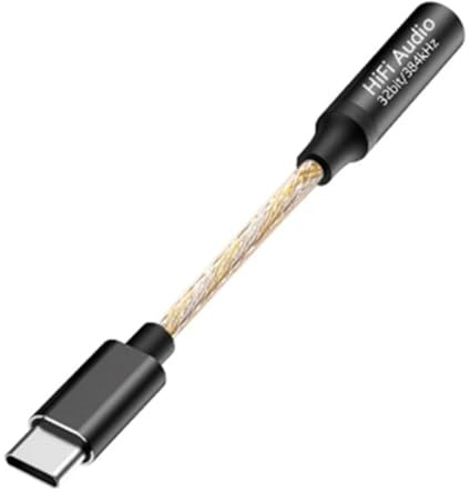 Muuookka CX31993 USB-C to 3.5mm Headphone Amplifier HiFi Audio Interface Cable Decoder Adapter Type-C Converter Black