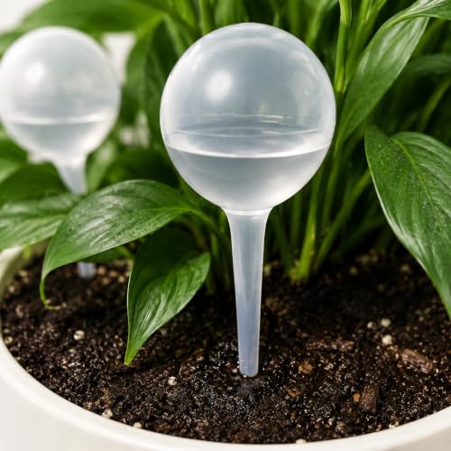 10 Plant Watering Globes, 50ml Plastic Self Watering Plant Spikes for Pots | Plant drip feeders for slow watering; indoor plant watering devices for houseplants, flowers & pots; water plants while away