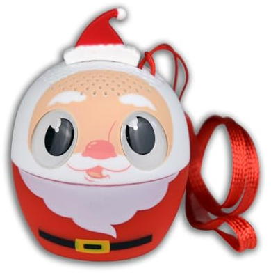 Bontempi - Mini Cassa Acustica Wireless Babbo Natale | Connessione Semplice e Veloce Senza Fili, Ideale per Feste e Bambini, Ø42mm, h45mm