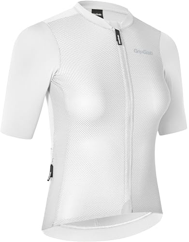 GripGrab PACR Radsport Kurzarmtrikot Damen - Sommer Rennrad Aero Trikot | Leichtes UV-Schutz Radtrikot mit UPF 50, Mesh-Gewebe für Hitze, 3 Rückentaschen & Reißverschlussfach, Raw-Cut-Ärmel Design