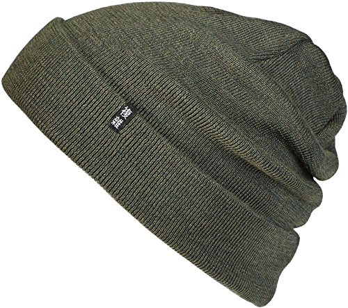 Enter the Complex Winter Mütze, Warme Woll-Beanie, 100% Merino, Damen und Herren, Olive