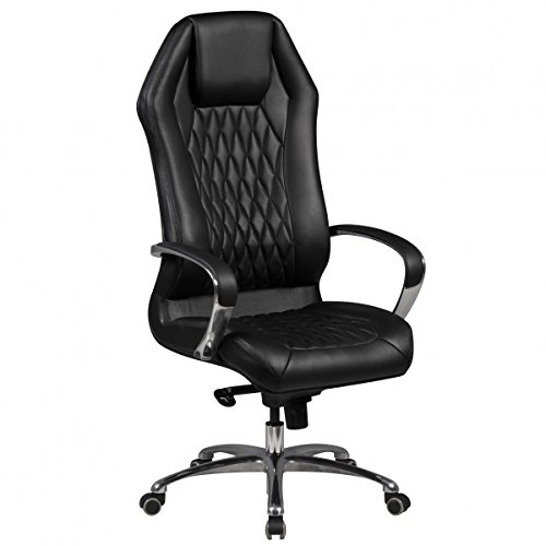 KADIMA Design Chefsessel Milano Echtleder schwarz Drehstuhl höhenverstellbar