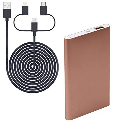 Blaupunkt Blp7100.158 3-in-1 Verlängerungskabel und tragbarer Akku (1,2 m, 4000 mAh, bis zu 4 Stunden)