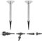 ledscom.de 2er Set LED Gartenleuchte ALF chrom matt mit Erdspieß für außen, IP44, je 70lm, warm-weiß