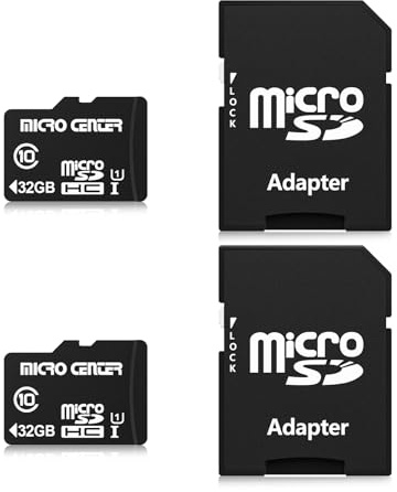 Micro Center 32GB Class 10 MicroSDHC Flash Memory Card with Adapter, 2Pack