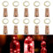 Flaschenlicht lichterkette,RcStarry Weinflaschen LED lichterkett, 10er stück Mini-Lichterkette 2M 20 Leds Silberdraht Licht Sternenlicht für Flasche DIY, Weihnachten, Hochzeit, Halloween (rot)