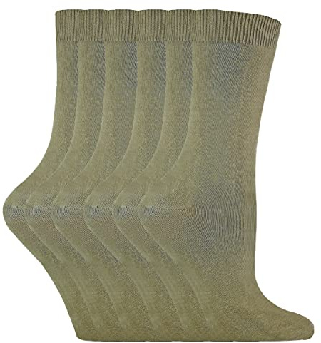 Sock Snob - 6er pack damen dünn elegant bunt farbig baumwolle socken 37-42 eur (37-42 eu, PL30 Khaki)
