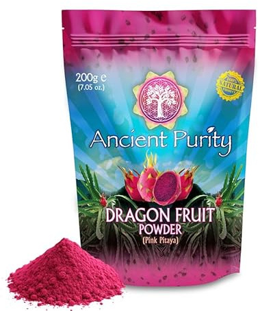 Dragon Fruit Powder | Pink Pitaya Freeze Dried Single Origin Thailand Natural Fruit Powder - Ancient Purity 200g