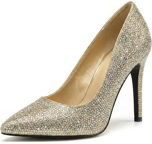 Womens Stiletto High Heel Pointed Toe Pumps Ladies Wedding Bridal Occasion Heeled Clubbing Work Fashion Court Shoes Size 3-12