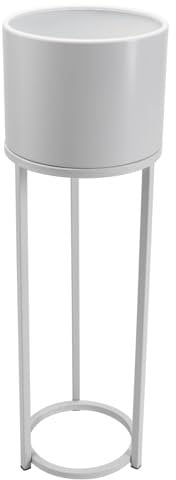 VIVANNO Blumentopf auf Ständer mit Beinen Füßen Gestell Elevate Round Weiß (79x25 cm)