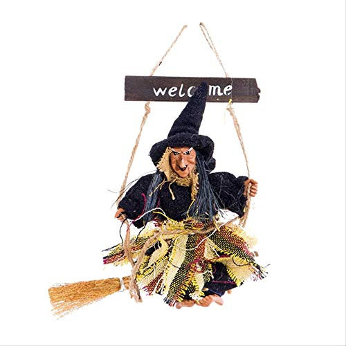 CHAOZHENG Halloween Props, Horse Broom, Witch, Pendant, Ghost Festival, Decoration, Ghost, Haunted House, Night Scene, Horror, Horror, Scary