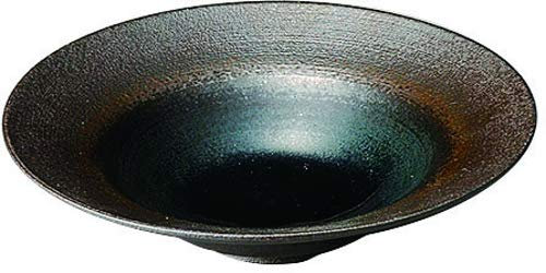 Shizuki - Plato hondo fabricado en Japón, de cerámica, 20 x 20,7 x 5,5 cm, color azul marino carbonizado