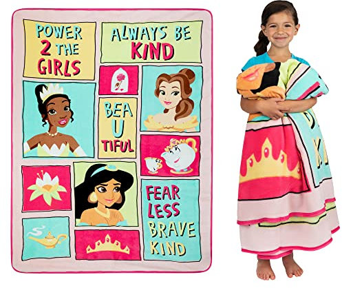 Disney Princess Kinder-Bettwäsche, superweiche Plüsch-Micro-Raschel-Decke, 157,5 x 228,6 cm, offizielles Disney-Produkt Franco