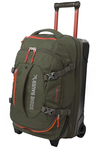 Eddie Bauer Expedition Rolling Duffel Bag with Wheels - Dark Thyme, 22