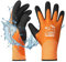 Waterproof Winter Gloves, Thermal Work Gloves for Cold Weather, Touchscreen, Super Grip, for Gardening, Fishing, Car Washing, Working in Freezer, Orange, Medium